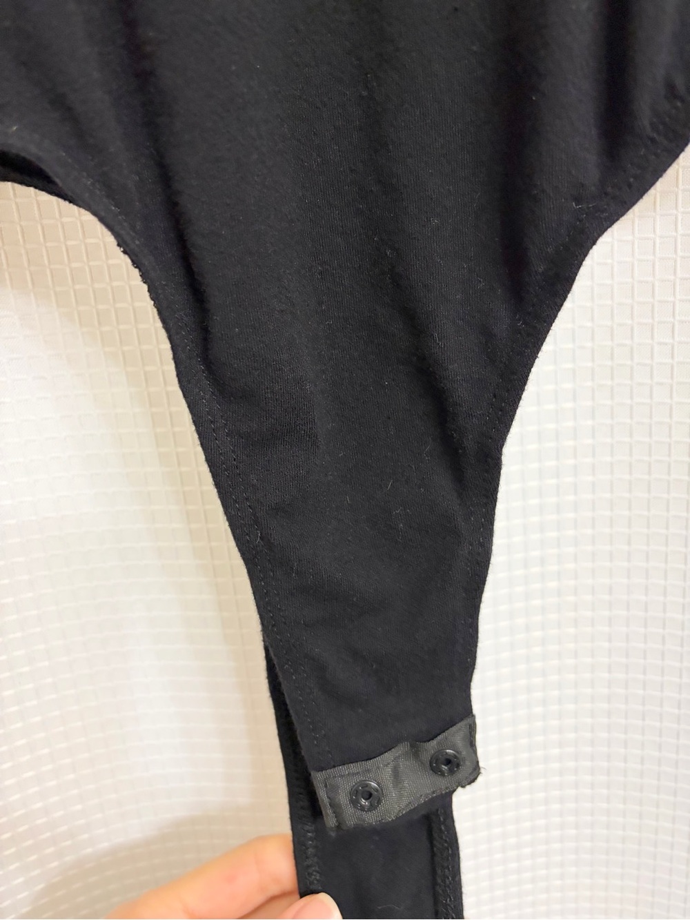 Black Racerback Bodysuit with Snap Closure - Picture 3 of 9